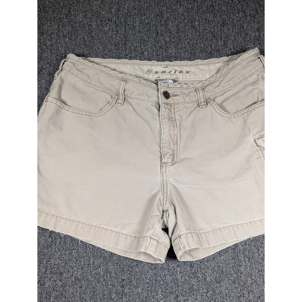 The North Face A5 Series Womens Khaki Canvas Cargo Hiking Shorts Tan Size 10
